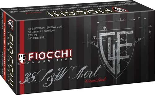 Fiocchi .38 S&W 145gr FMJ Brass – 50rd